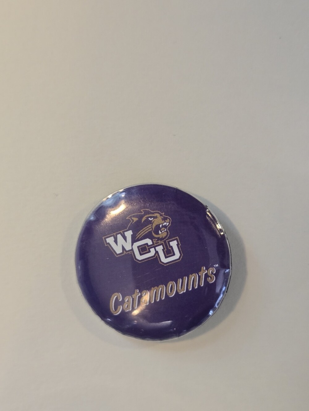 WCU Catamounts Purple Button Pin